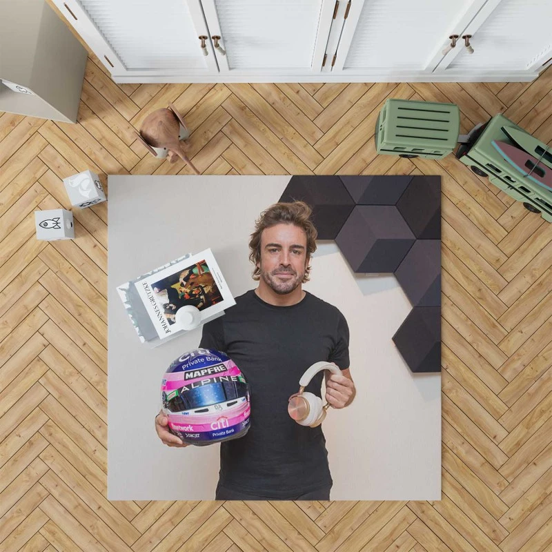 Fernando Alonso Excellent Spanish Formula 1 Player Rug