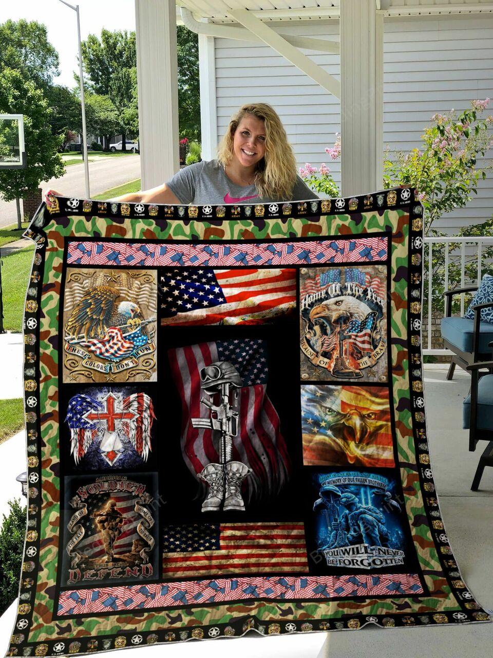 Us Army Bald Eagle Bee Of The Brave Quilt Blanket Greattomized G For Birthday C Thgiving Perfect G Fo Army