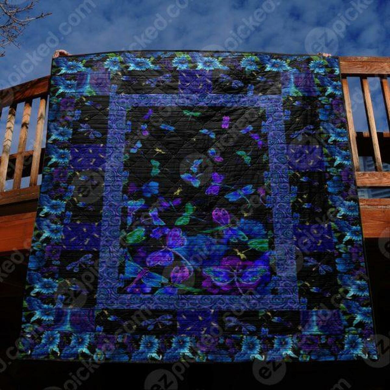 Dragonfly By Night Quilt Blanket Tt99 Quilt