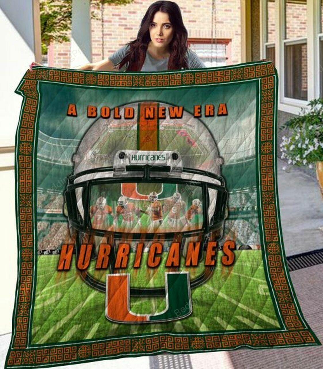 Ncaa Miami Hurric Quilt Blanket #154