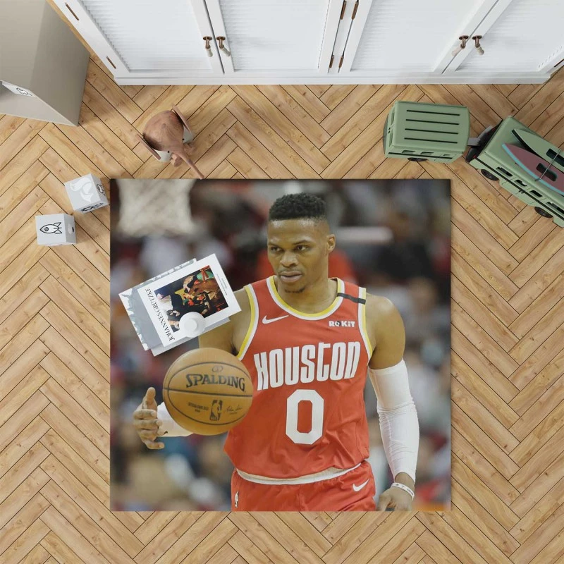 Russell Westbrook Nba Houston Rockets Basketball Rug