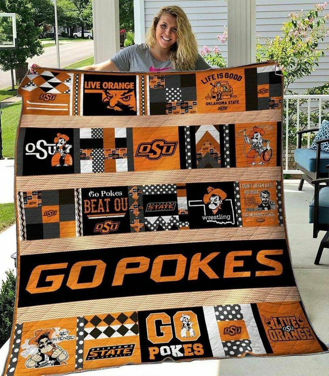 Ncaa Oklahotate Cow Quilt Blanket #363
