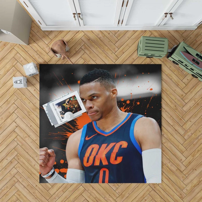 Russell Westbrook Focused Nba Rug