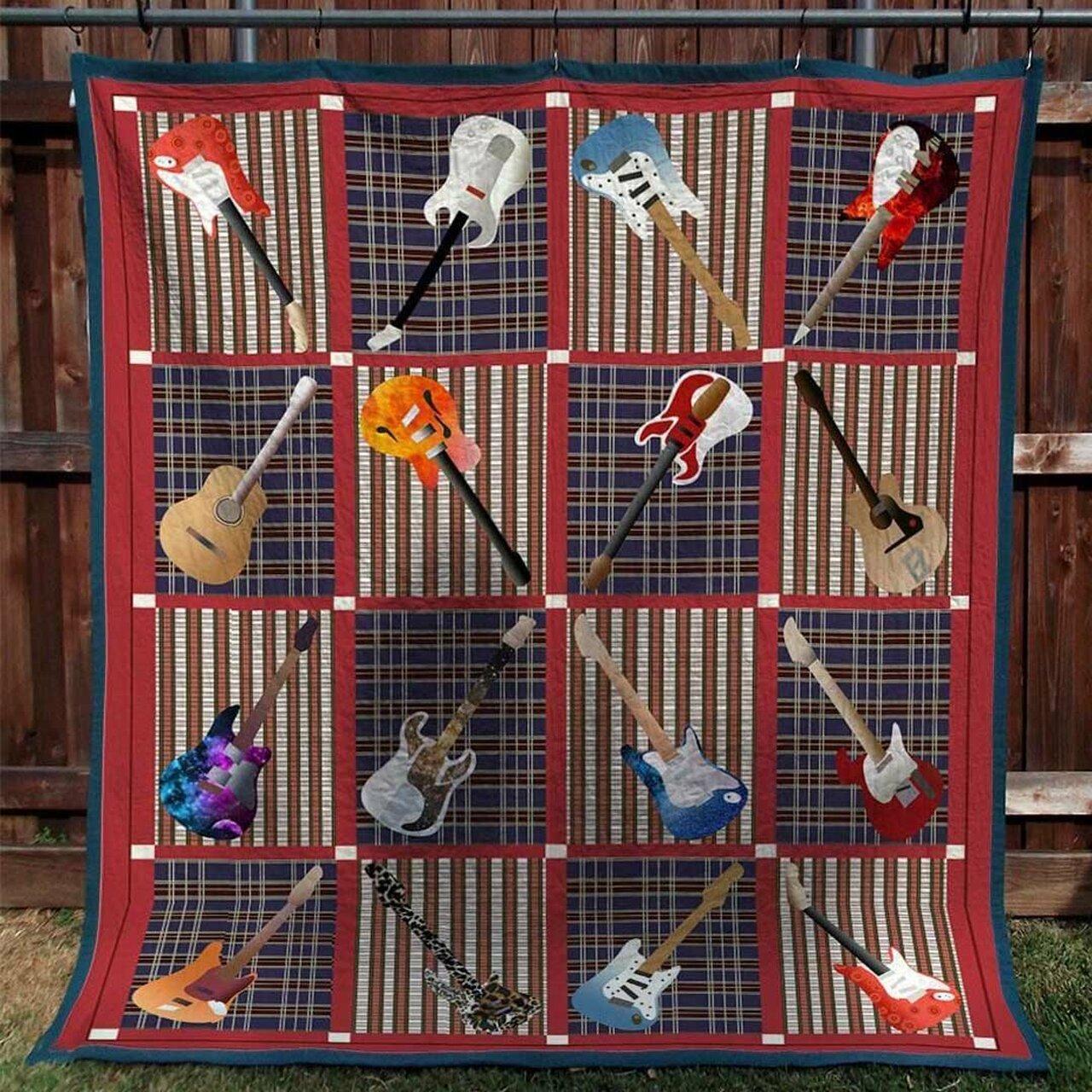 Guitar Collection Blanket Quilt Quilt