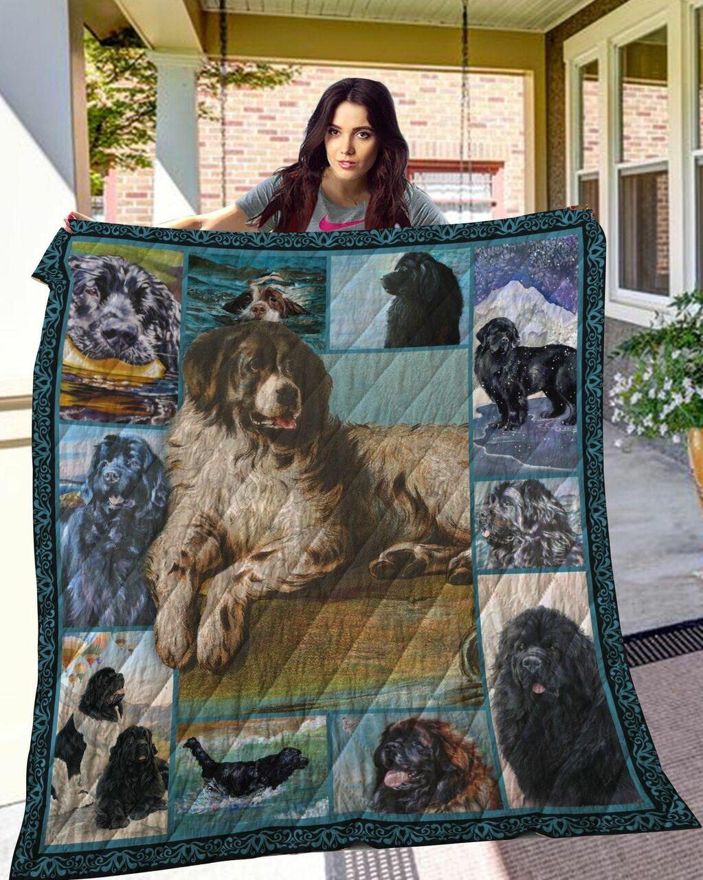 Dog Newfoundland Quilt Blanket