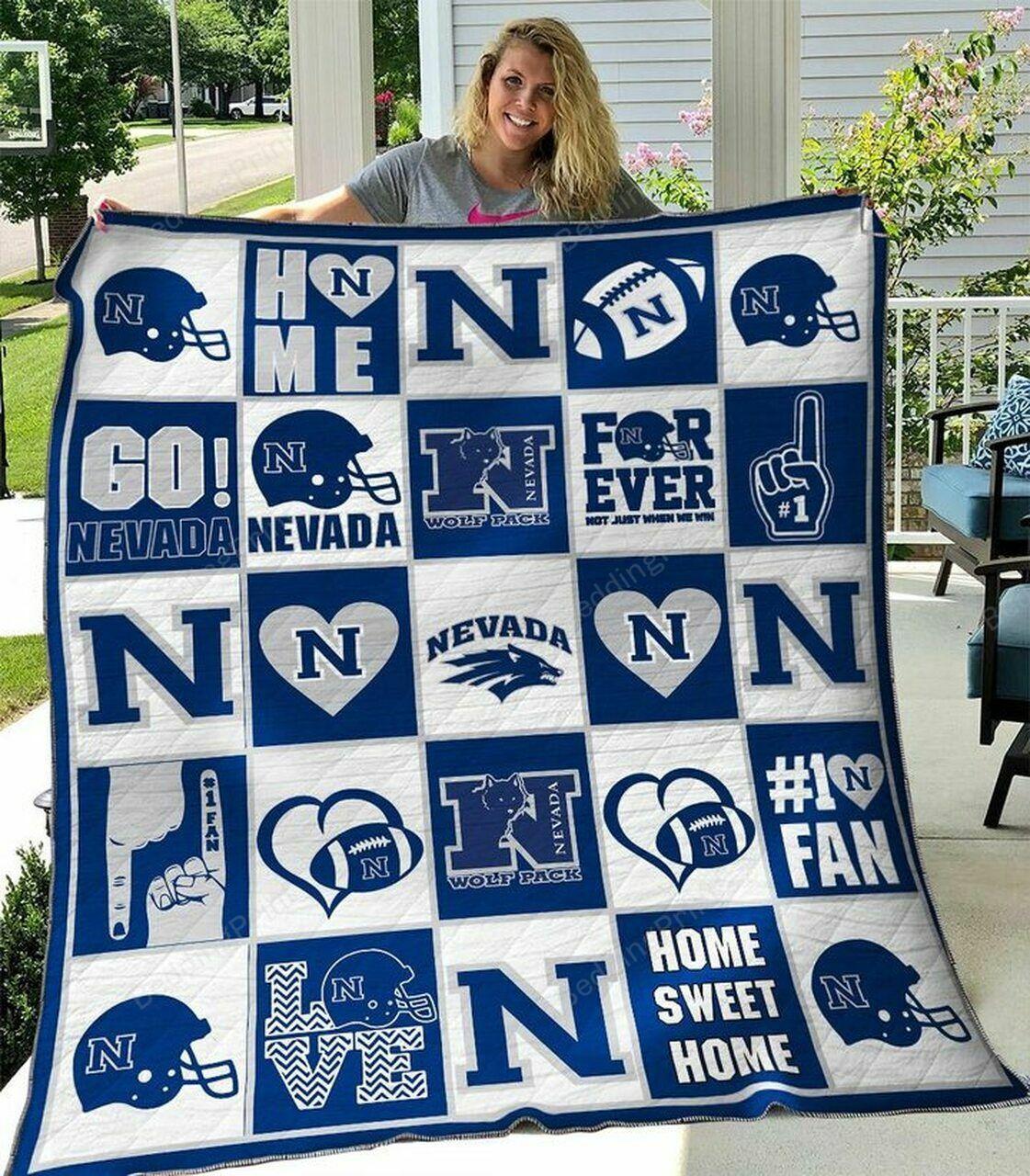 Ncaa Nevada Wolf Pack Quilt Blanket #1419