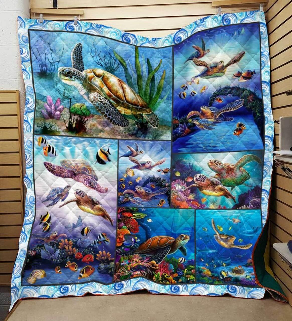 Turtle Blanket Full Printing 00090 Quilt