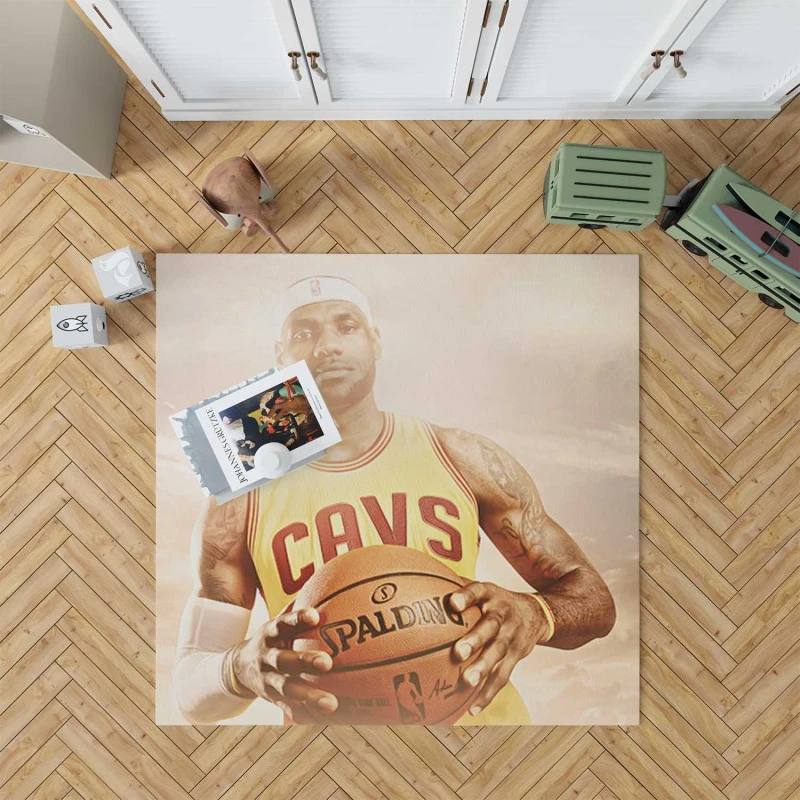 Powerful Nba Basketball Player Lebron James Rug