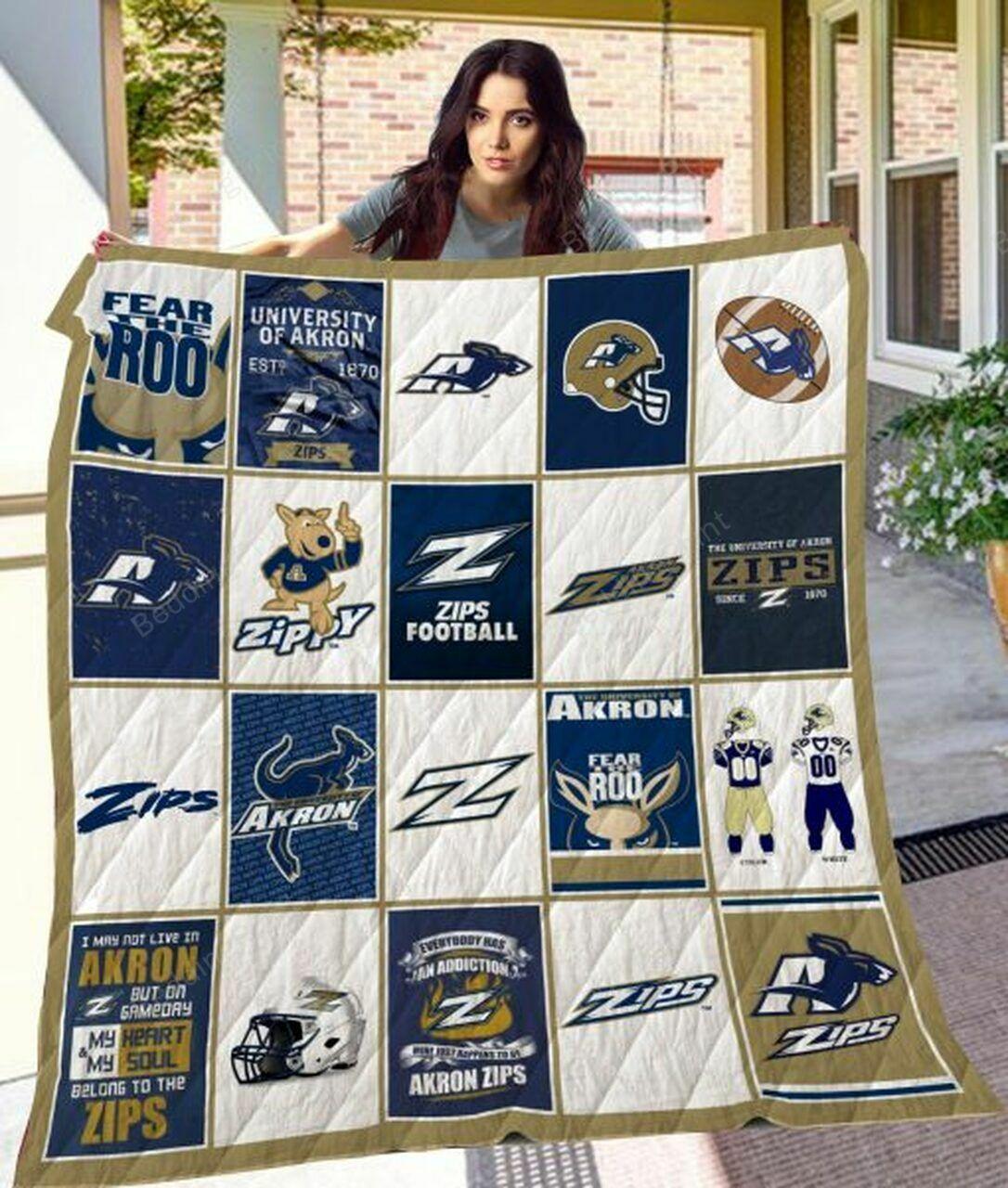 Ncaa Akron Quilt Blanket #1288