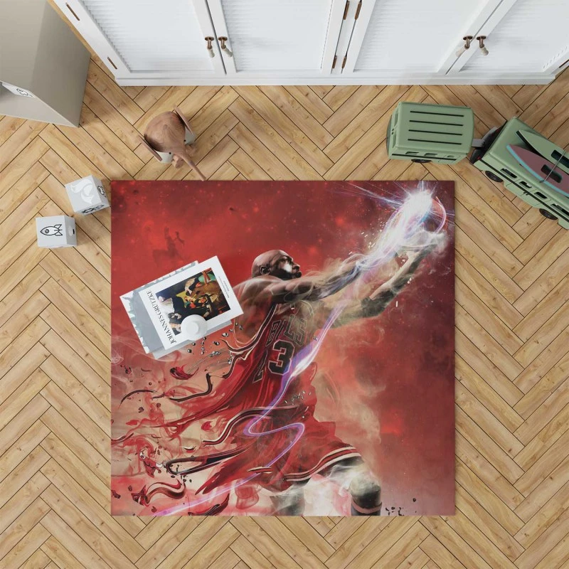 Exciting Nba Basketball Player Michael Jordan Rug
