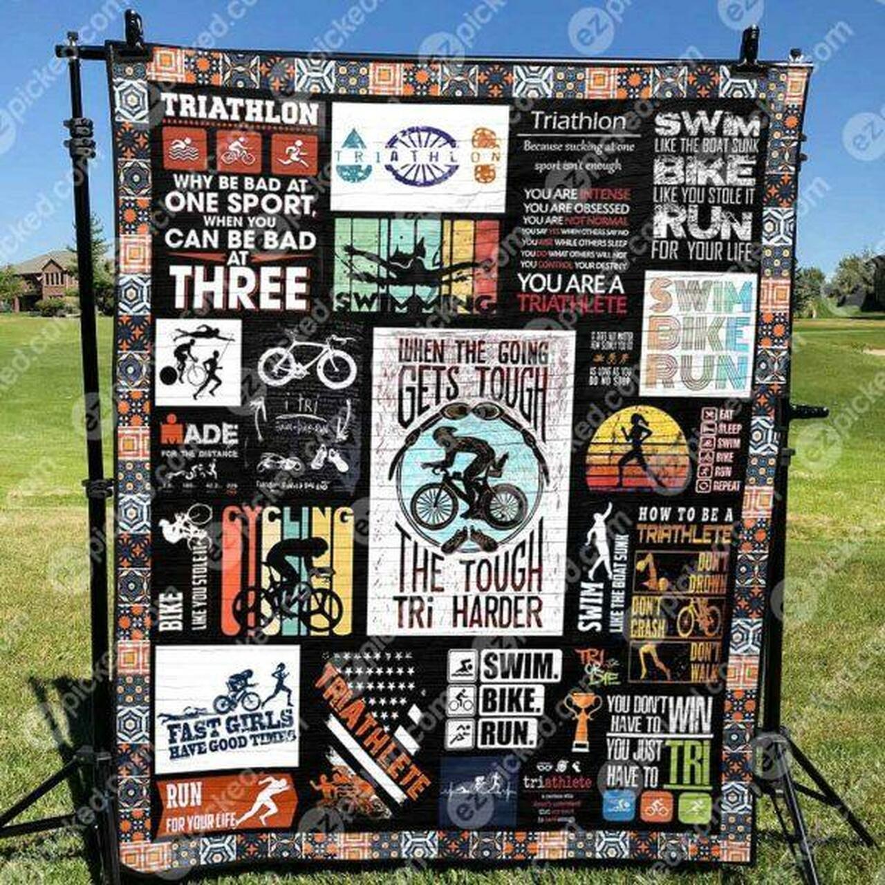 Triathlete Girl T Harder Quilt Blanket Ynt9 Quilt