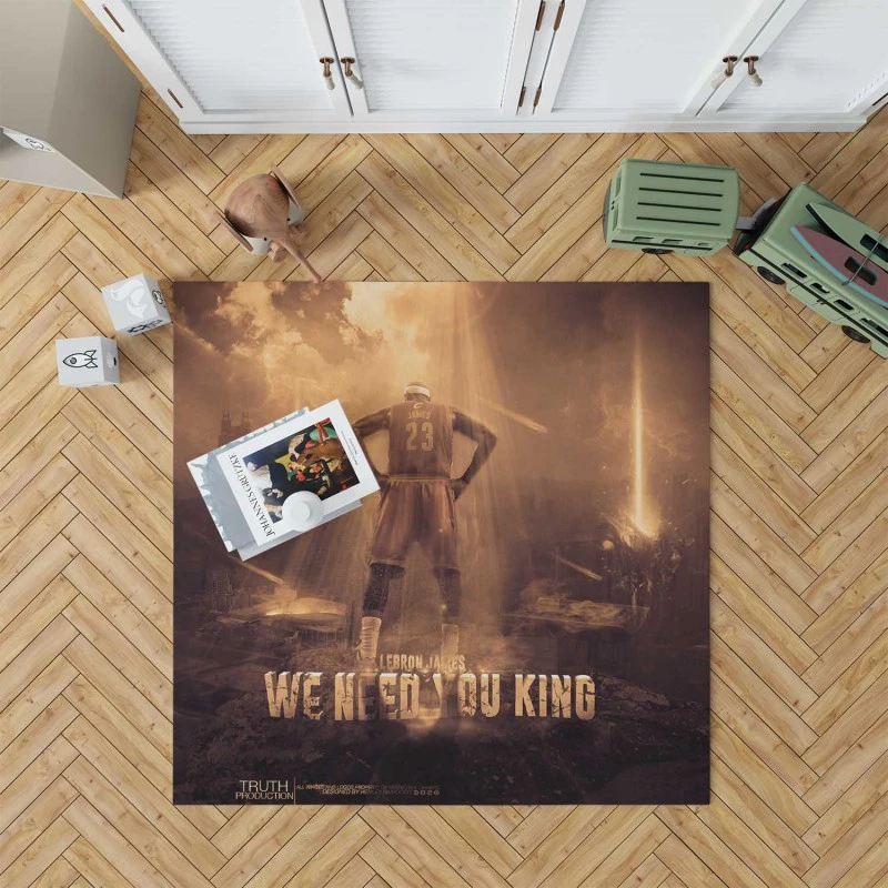 Energetic Nba Basketball Player Lebron James Rug