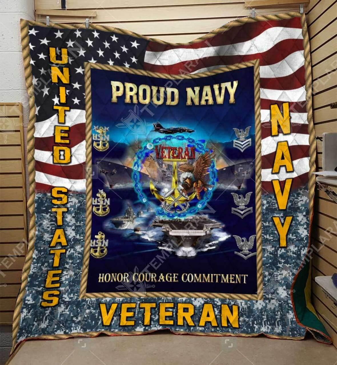 Navy Veteran Blanket Htt-Qct00013 Quilt
