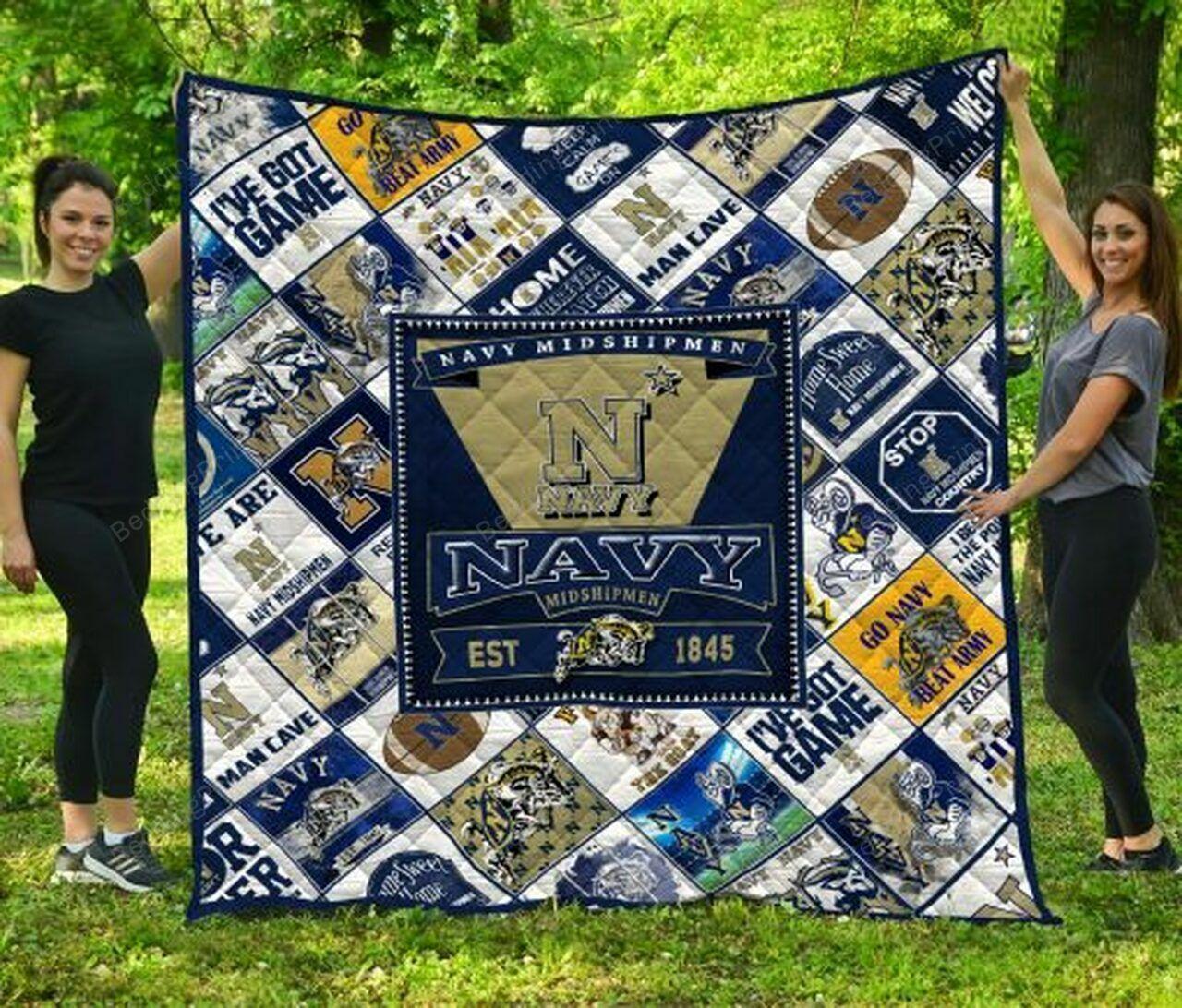 Ncaa Navy hipmen Quilt Blanket #1560