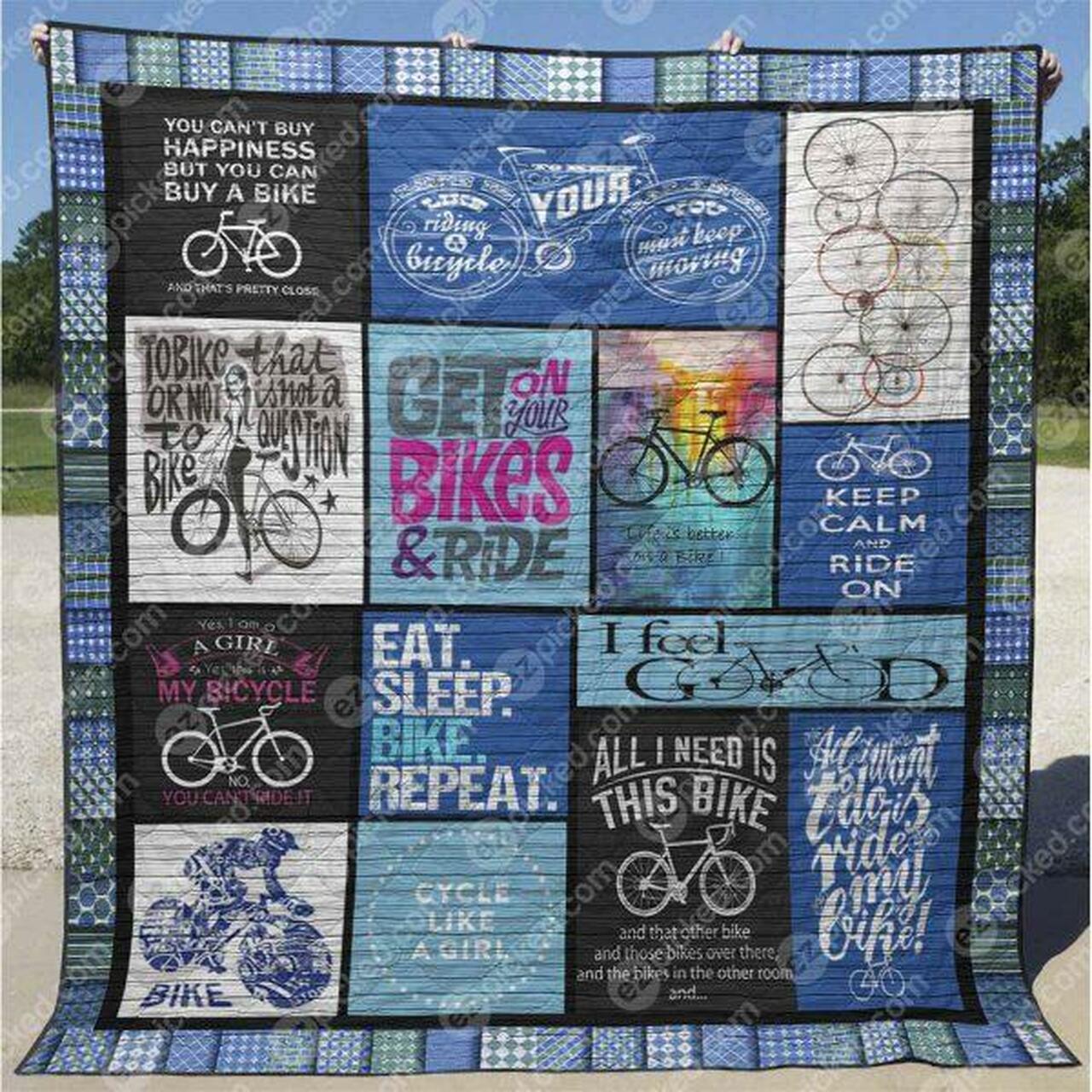 Cycle Like A Girl Quilt Blanket Tr12 Quilt
