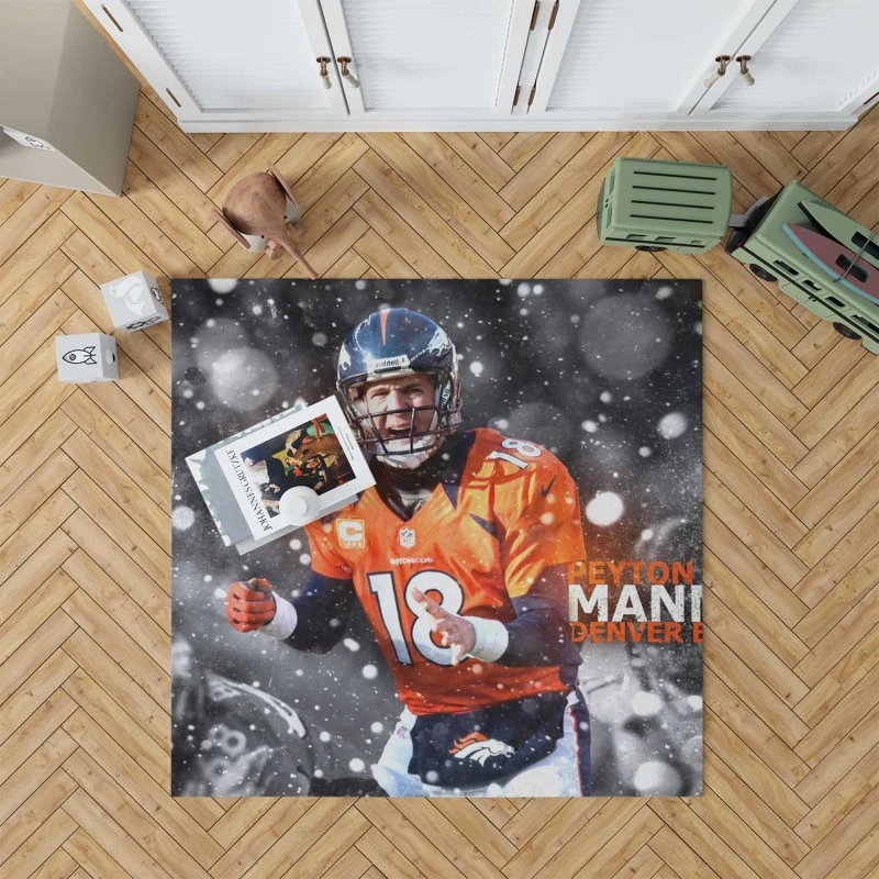 Strong Nfl Football Player Peyton Manning Rug