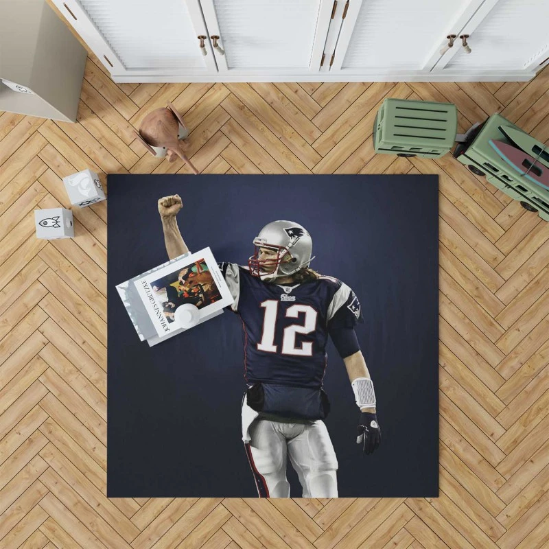 Energetic Nfl Player Tom Brady Rug