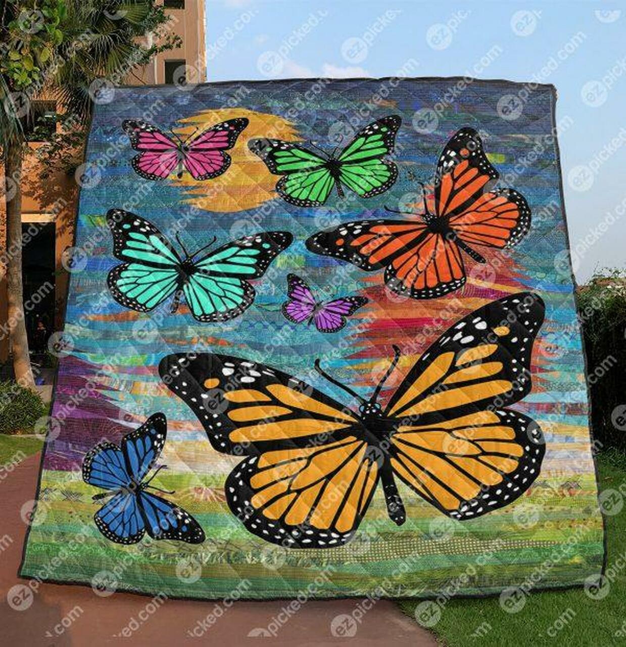 Monarch Butterfly Quilt Blanket Vq06 Quilt