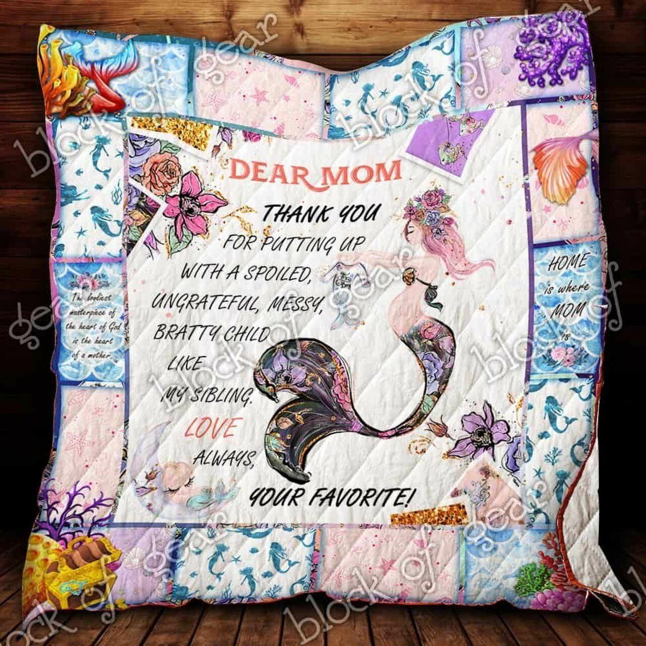 To Mermaid Mom From Your Favorite Cl2100527Mdq Quilt Blanket