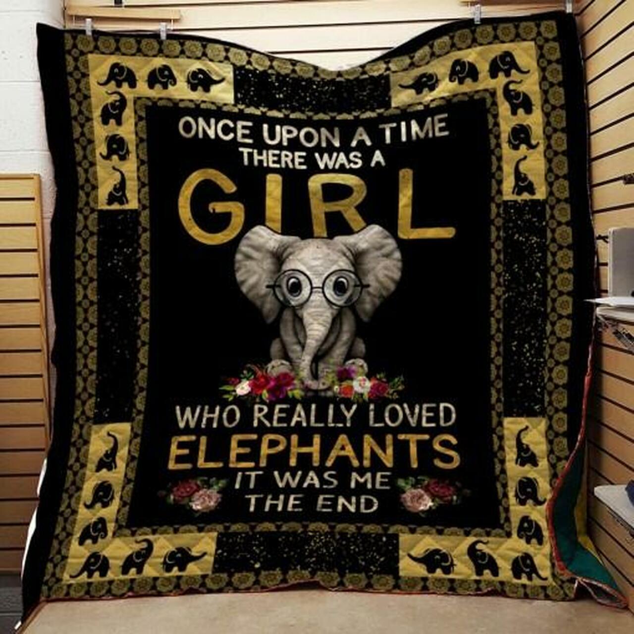 Elephant Girl Quilt Blanket Quilt