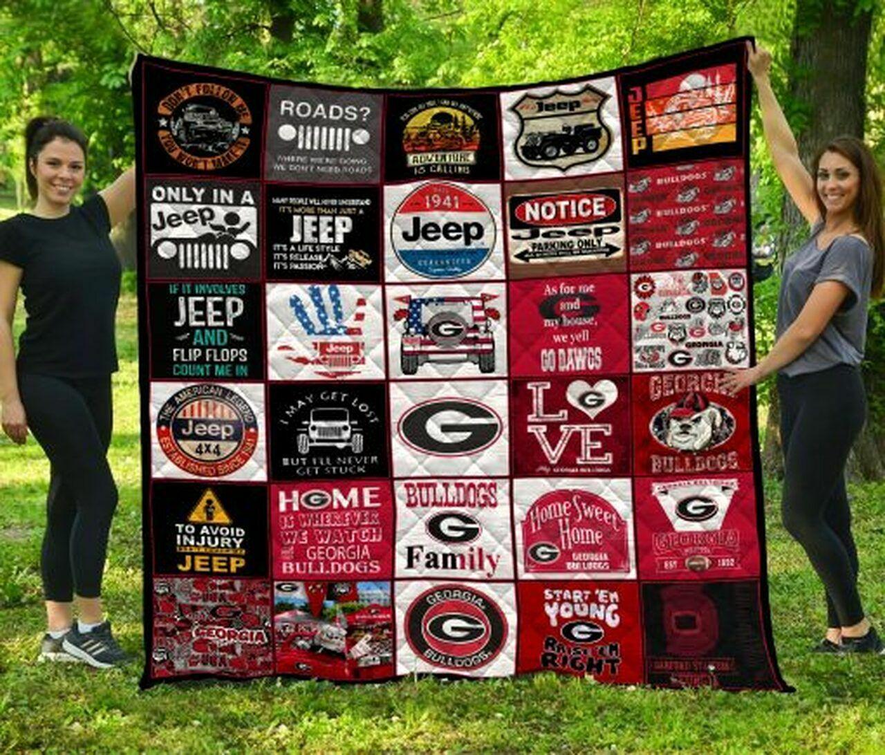 Ncaa Georgia Bull Quilt Blanket #872