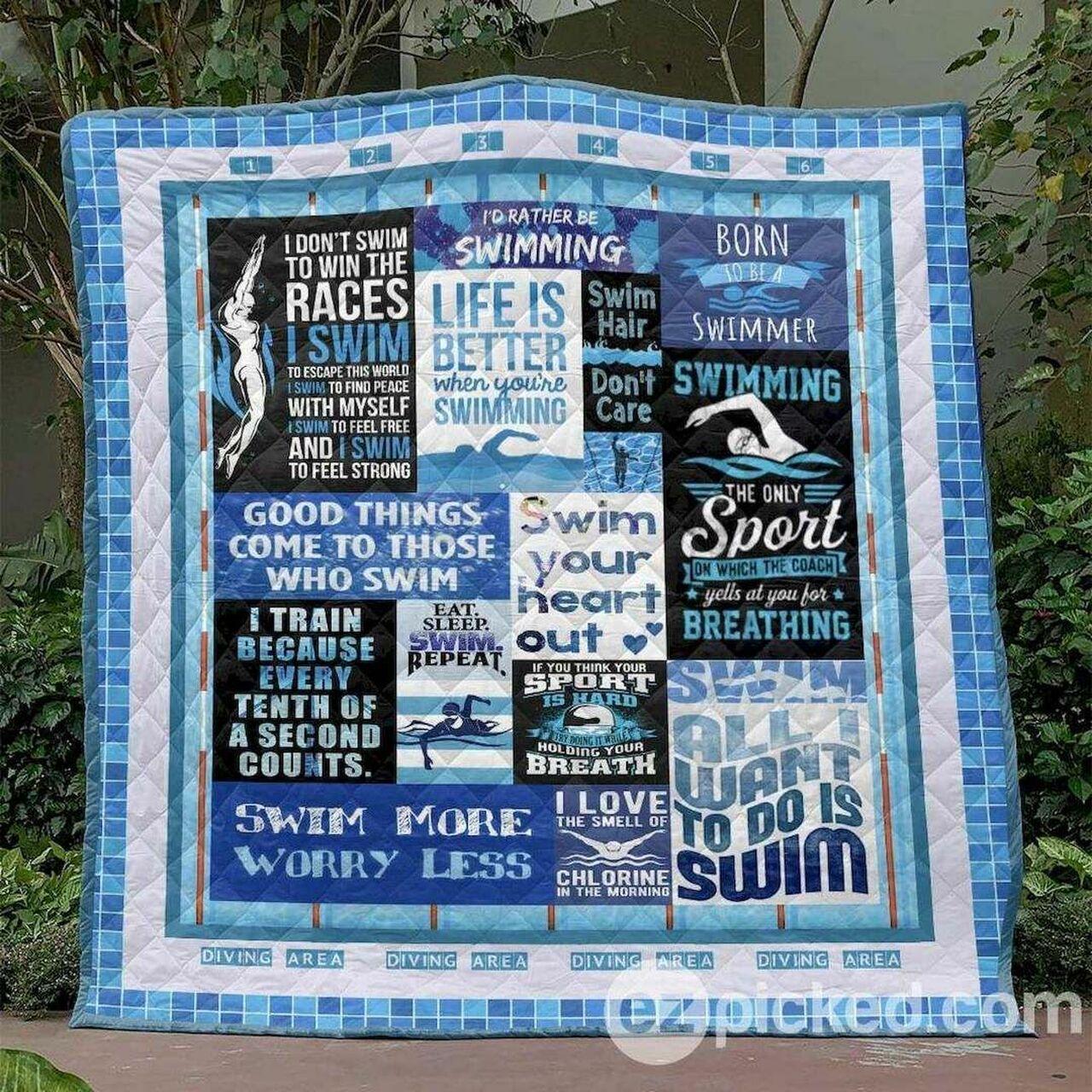 Swim Your Heart Out Pk300572 Quilt Blanket