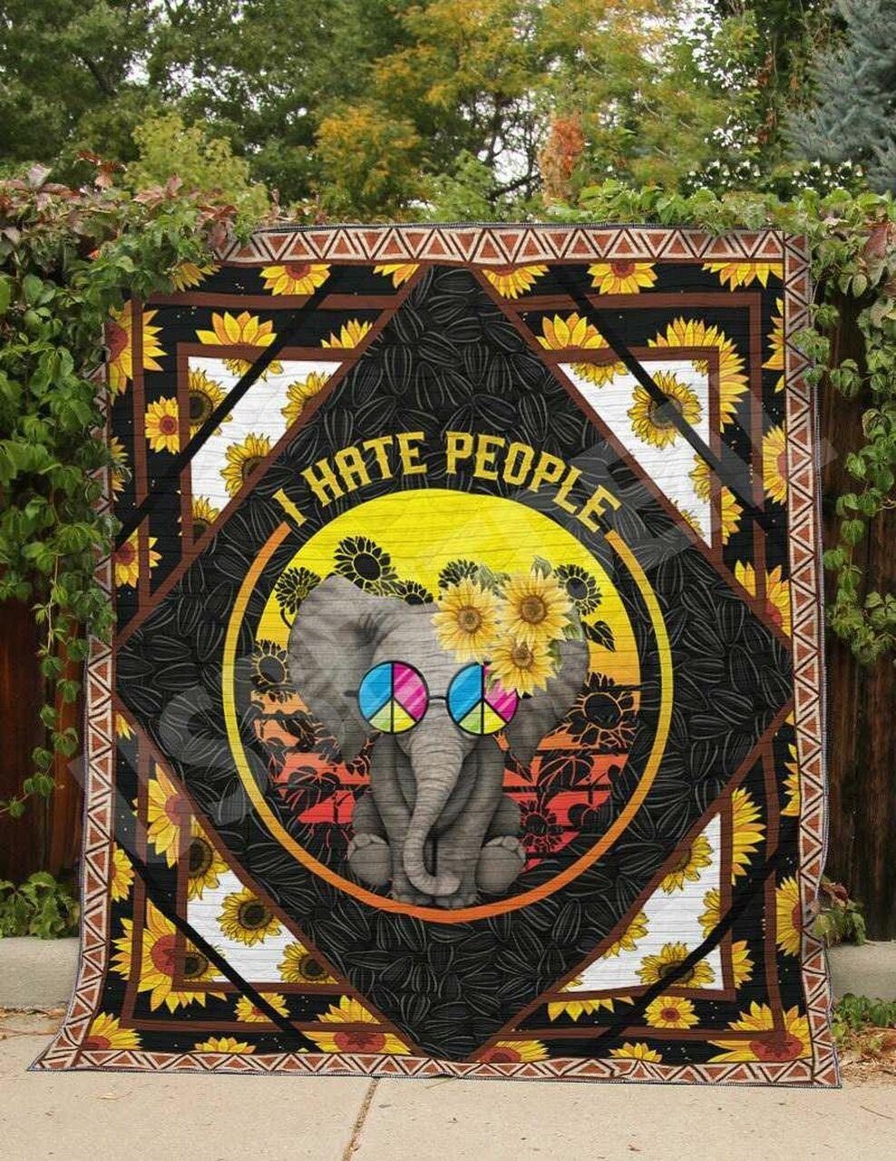 Hippie I Hate People Clt130618 Quilt Blanket