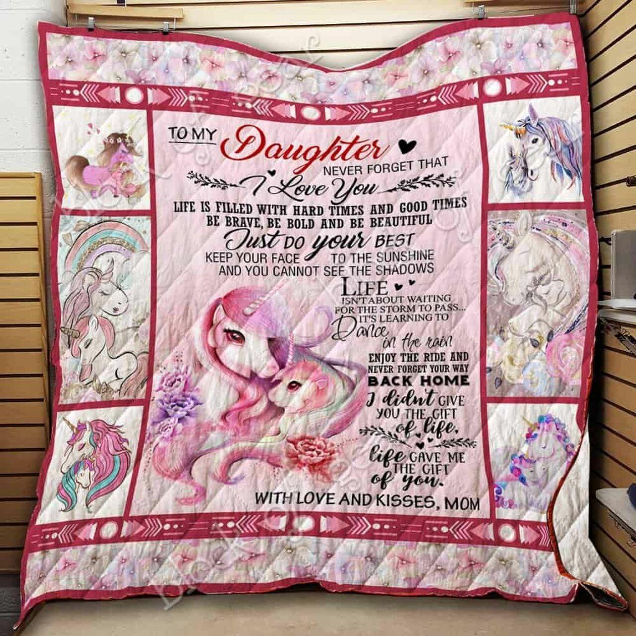 To My Daughter Unicorn Cl18100717Mdq Quilt Blanket