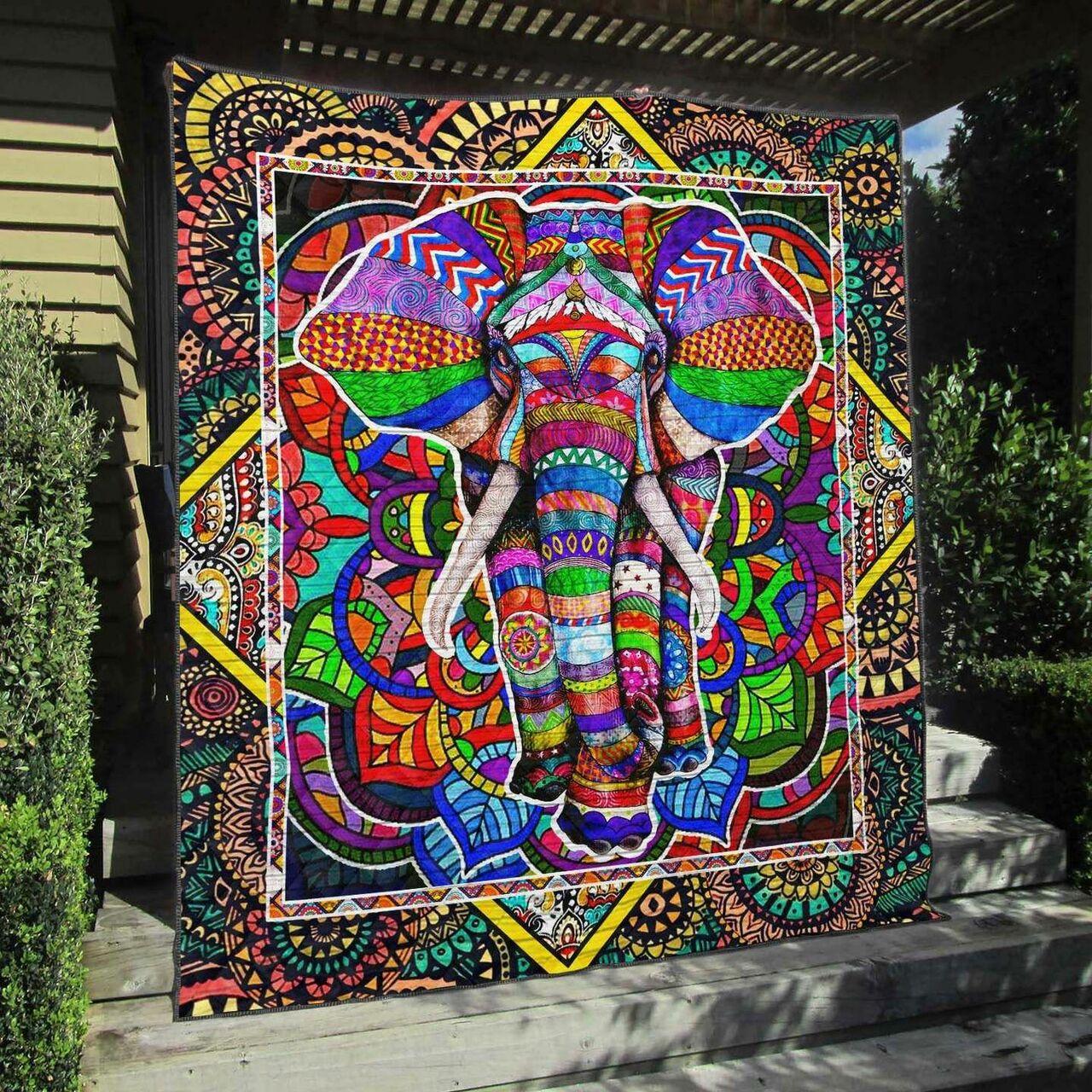 Elephant Na040726B Tbg Quilt Blanket