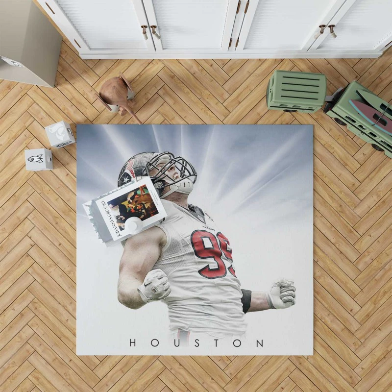 Jj Watt Energetic Nfl American Football Player Rug