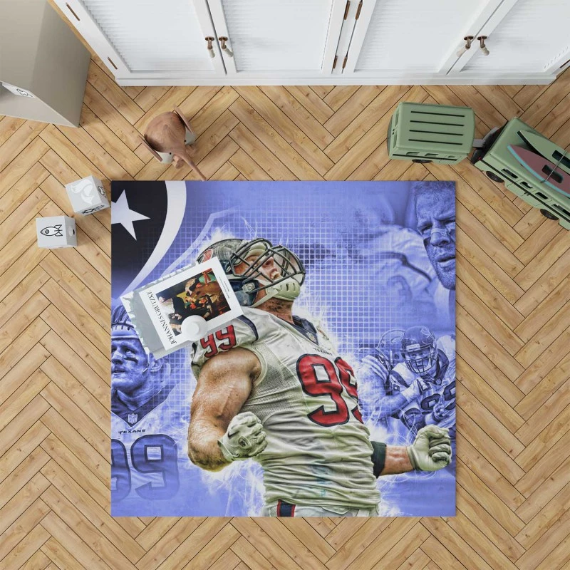 Jj Watt Houston Texans Exciting Nfl Football Player Rug