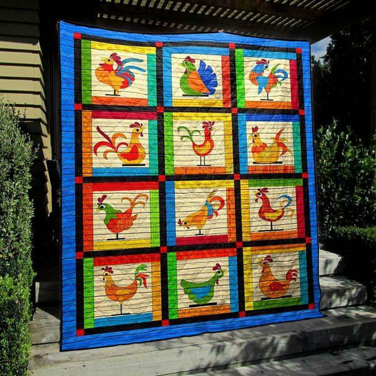 Happy Chicken Quilt Blanket Ypm0 Quilt