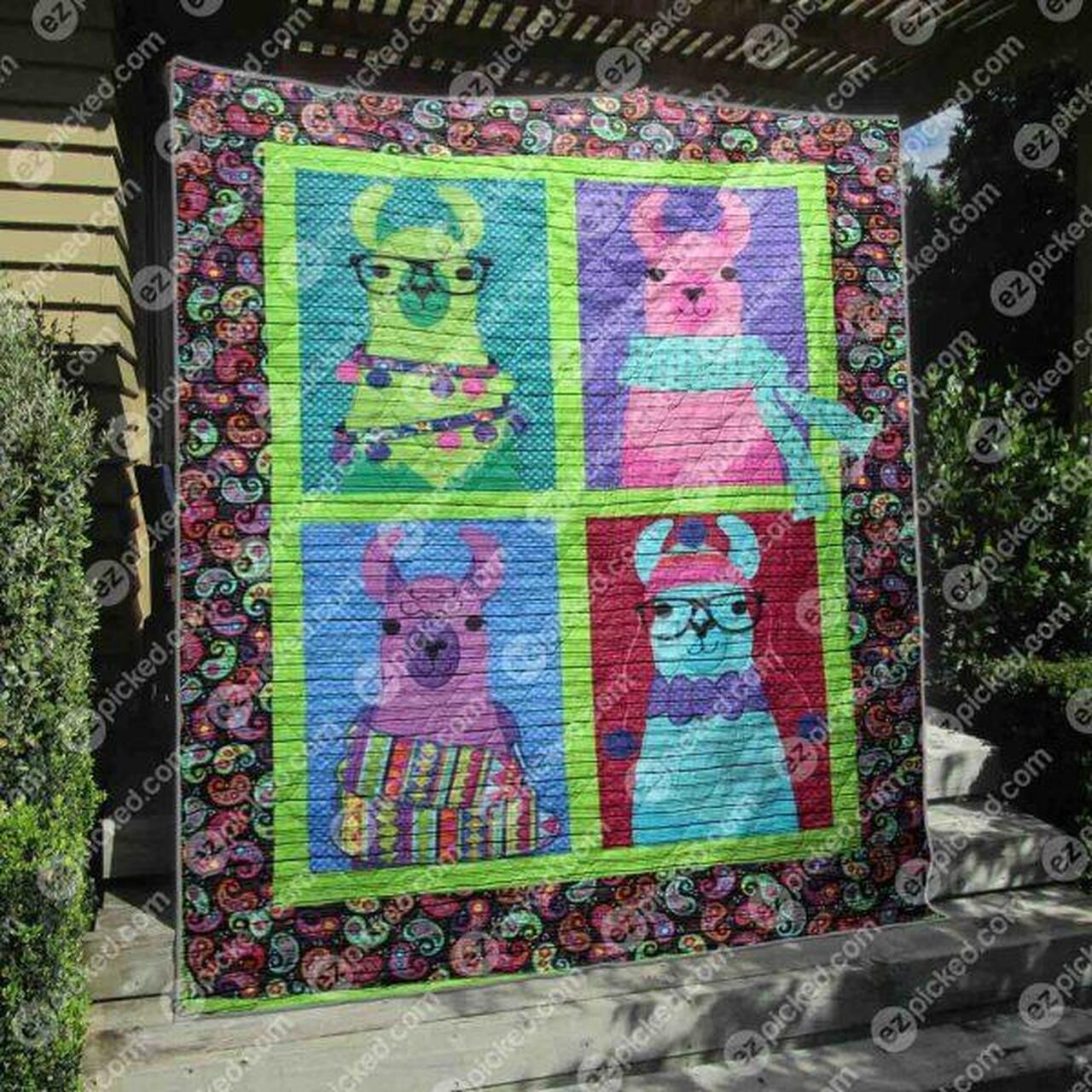 Happy Llama Quilt Blanket Aq55 Quilt