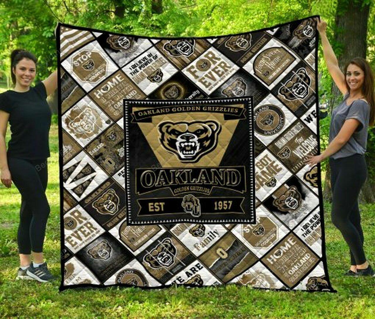 Ncaa Oakland Golden Grizz Quilt Blanket #1272