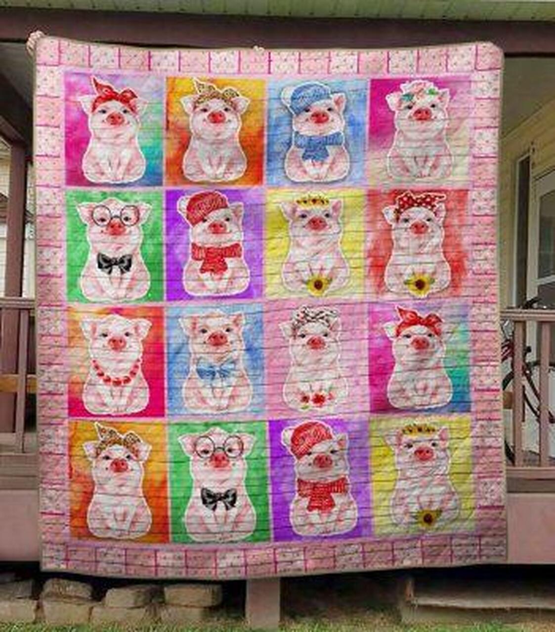 Pinkyyy Pig Quilt Blanket Quilt