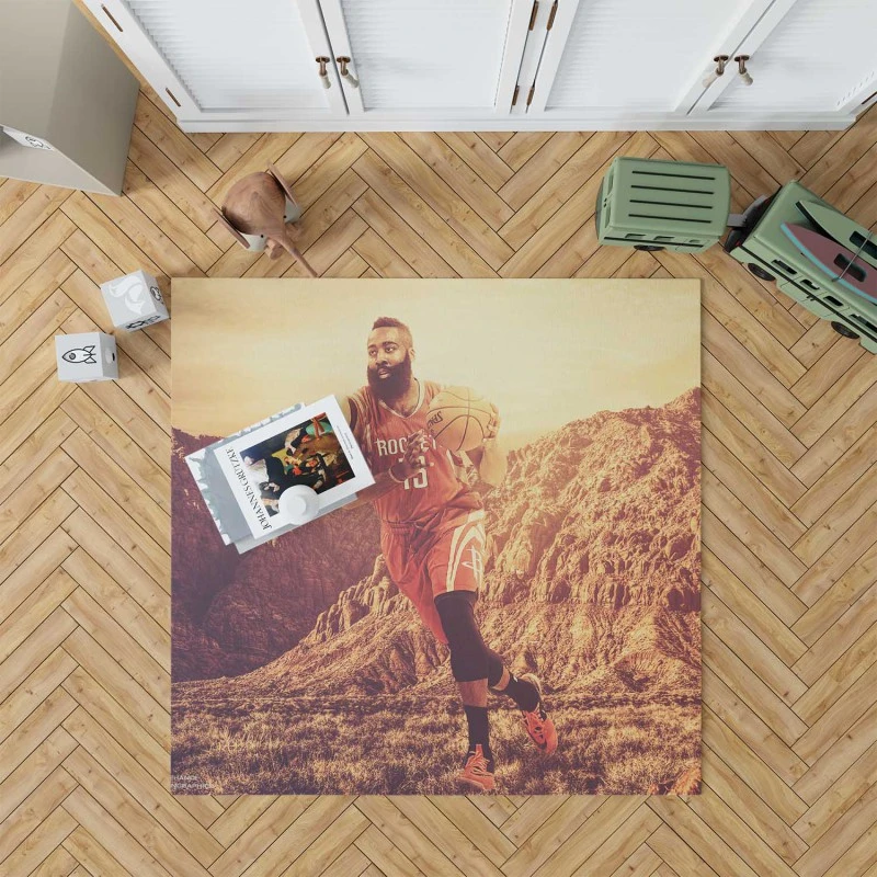 James Harden Energetic Nba Basketball Player Rug