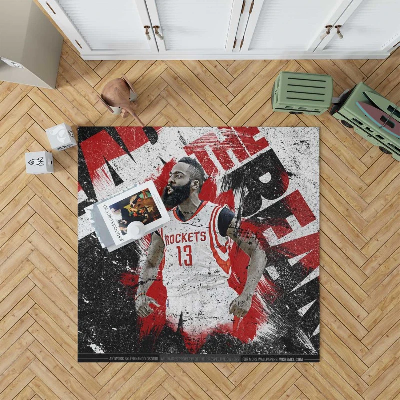 James Harden Professional Nba Basketball Player Rug