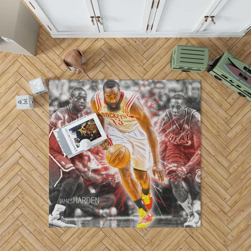 James Harden Exciting Nba Basketball Player Rug