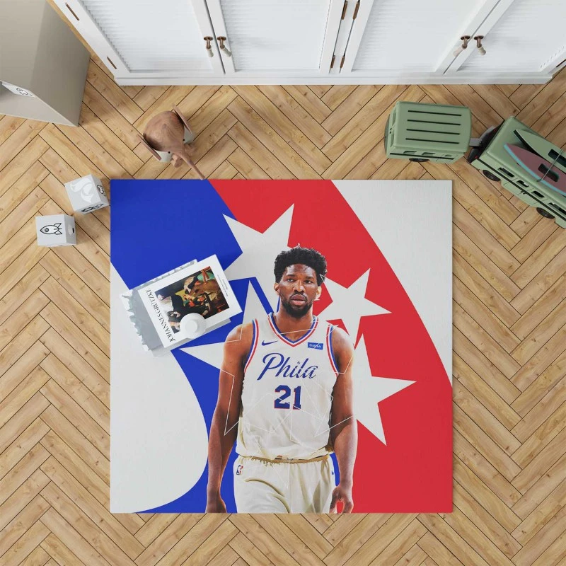 Joel Embiid Professional Nba Basketball Player Rug