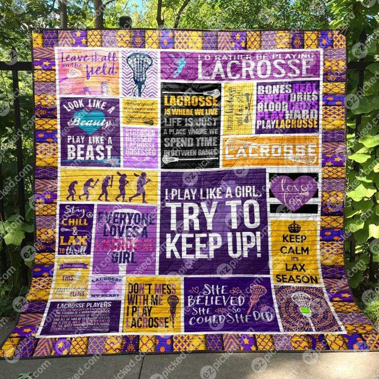 Try To Keep Up Quilt Blanket No96 Quilt