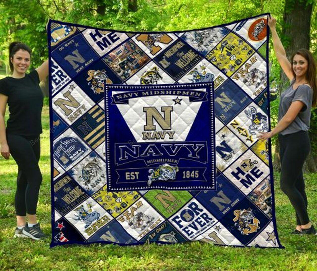 Ncaa Navy hipmen Quilt Blanket #1559