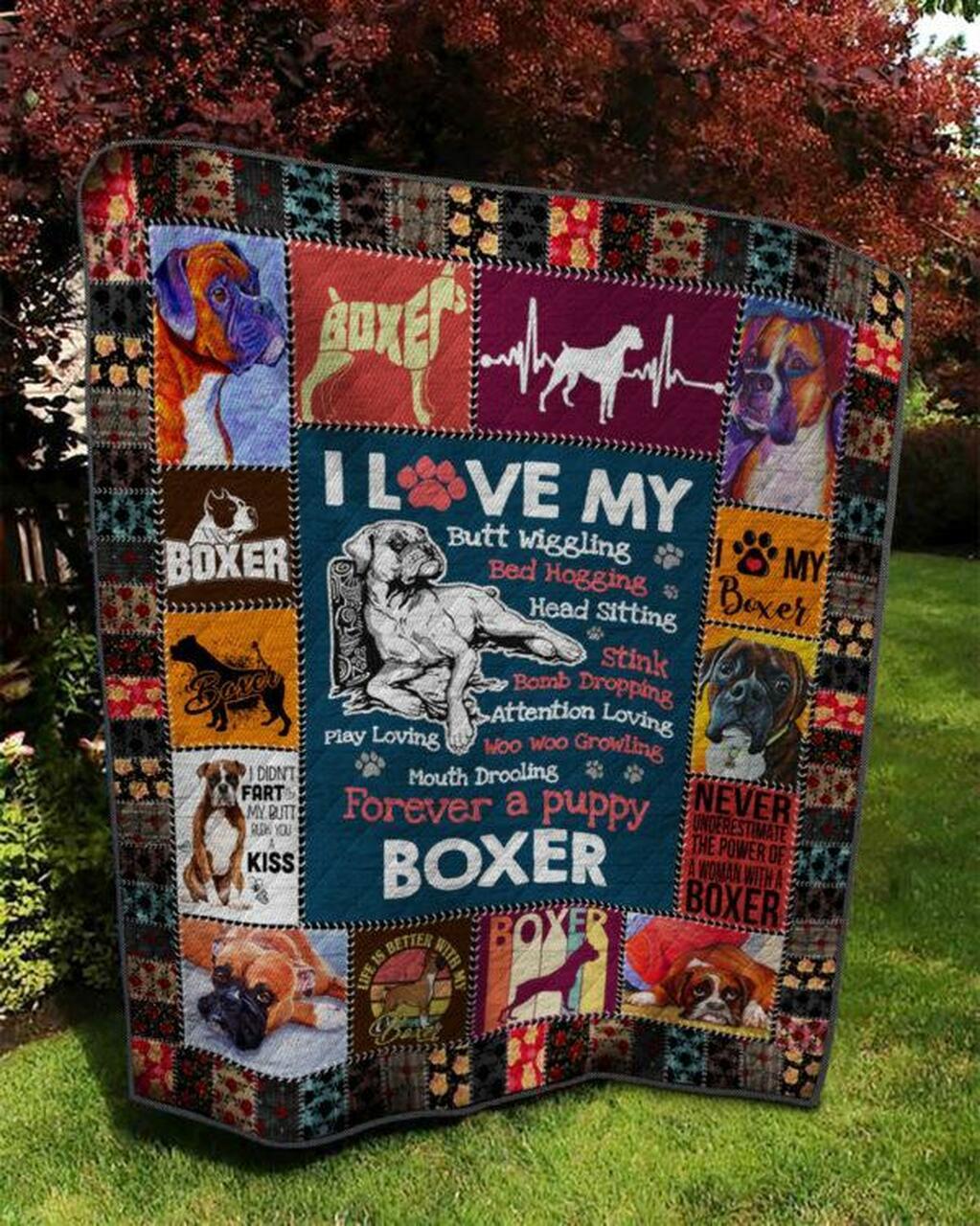 I Love My Boxer Quilt Blanket Quilt