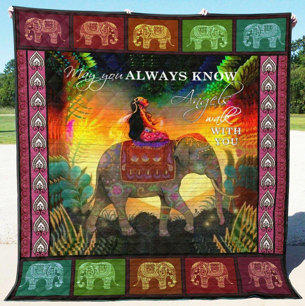Elephant Qh040710B Tbg Quilt Blanket