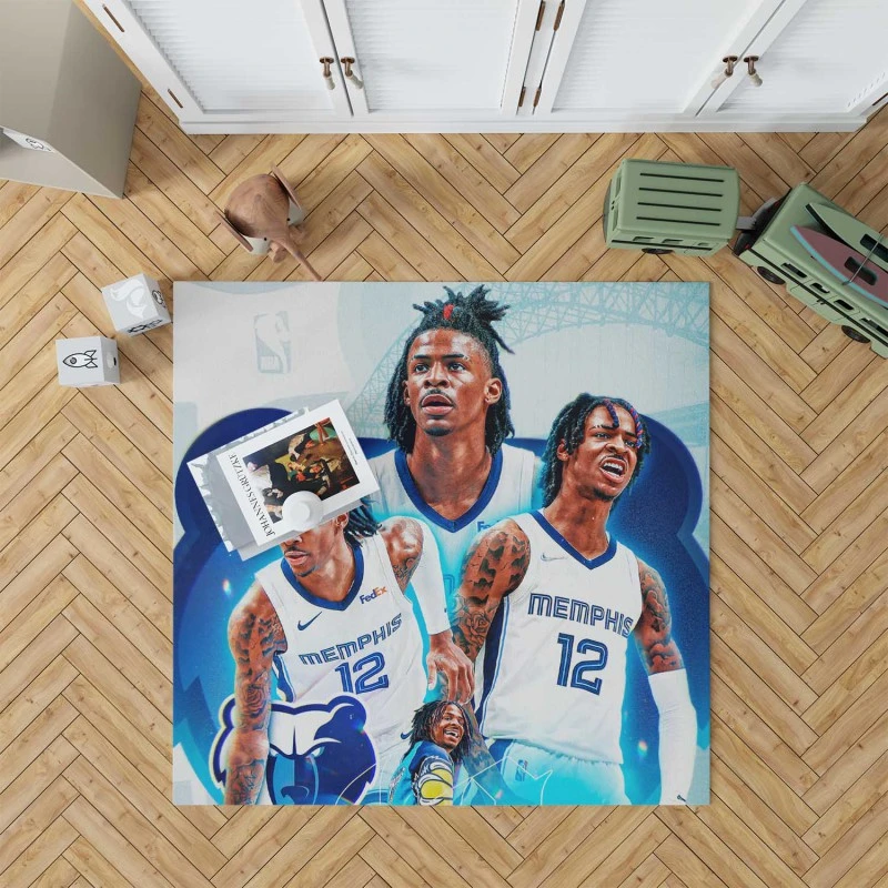 Ja Morant Exciting Nba Basketball Player Rug