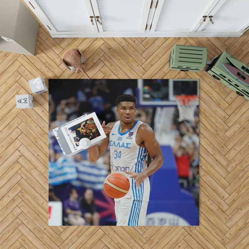 Giannis Antetokounmpo Famous Basketball Player Rug