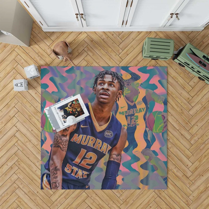 Ja Morant Energetic Nba Basketball Player Rug