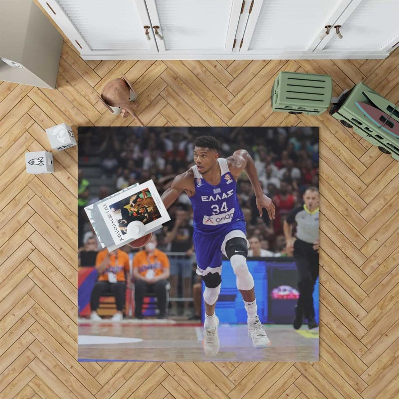 Giannis Antetokounmpo Basketball Player Rug