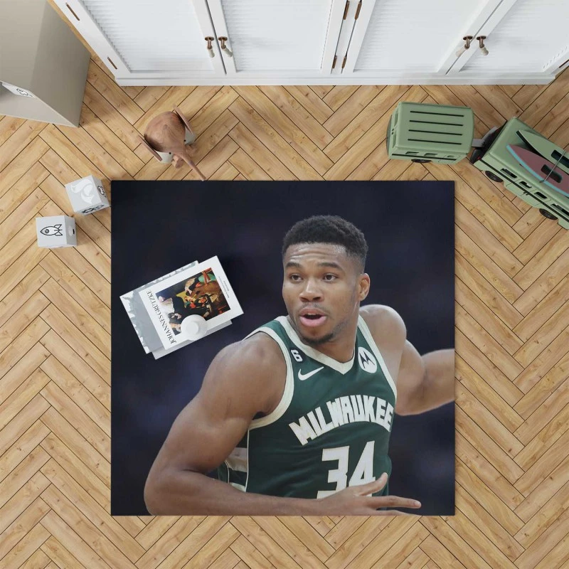 Energetic Nba Basketball Player Giannis Antetokounmpo Rug