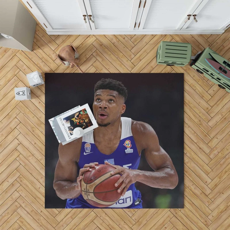 Giannis Antetokounmpo Strong Basketball Player Rug