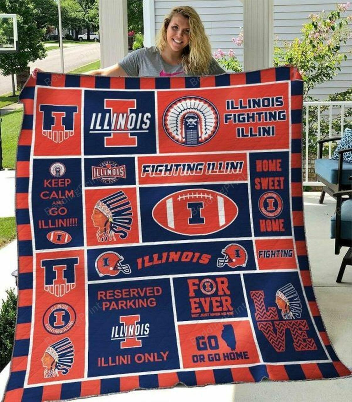 Ncaa Illi Fighting Illini Quilt Blanket #421